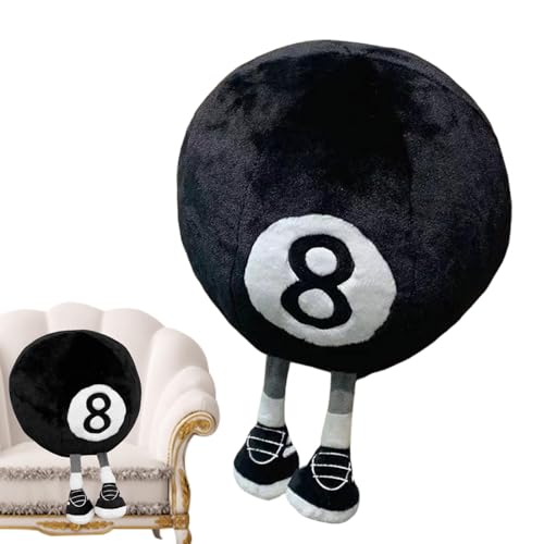 Whnbuij Billard 8 Kugeln aus Plüsch, Basketball-Sportkissen, 40,6 cm, kreatives Billardkissen aus Plüsch, Plüschkissen für Sportkissen aus weichem Plüsch von Whnbuij