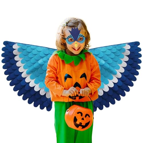 Whnbuij Feathers Vogelkostüme – bunte Federn, hautfreundlicher Stoff | Gradient-Umhang, Tier-Cosplay-Kostüm, Halloween-Kostüm, Mädchen, Jungen, Feen-Parade von Whnbuij