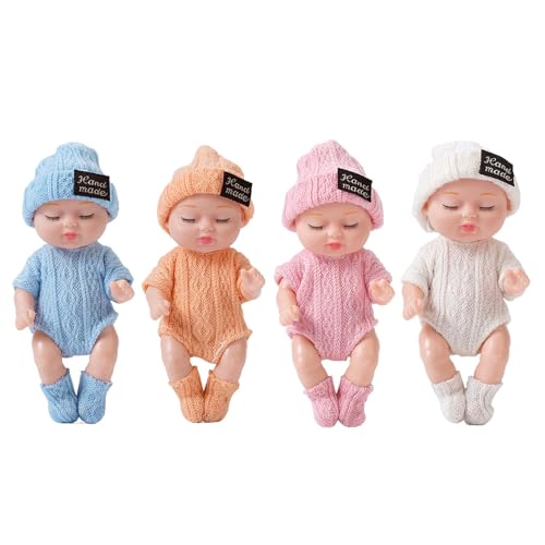 Whnbuij Für Mädchen von 2 Jahren – niedlich für Babys aus weichem Plüsch | realistisch gefälschte Babys, 4-teilig, leicht für Mädchen, leicht zu kuscheln, lustiges Spielbegleiter, Geschenk von Whnbuij