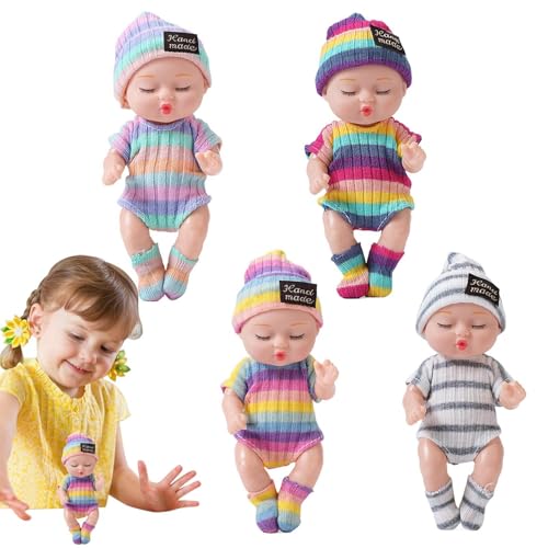Whnbuij Für Mädchen von 2 Jahren – niedlich für Kleinkinder, weiches Plüschtier | 4 Stück realistische Babybabys, leicht zu transportieren, für Mädchen, Geburtstagsgeschenk Whnbuij Für Mädchen von 2 Jahren – niedlich für Kleinkinder, weiches Plüschtier | 4 Stück realistische Babybabys, leicht zu transportieren, für Mädchen, Geburtstagsgeschenk von Whnbuij