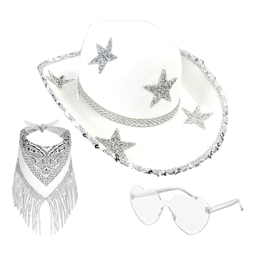 Whnbuij Funkelnde Cowboyhüte für Damen, funkelnder Cowgirl Hut | Cowboyhut für Sonnenbrille in Herzform 3X - Cosplay-Set, funkelnder Cowgirl Hut pe Whnbuij Funkelnde Cowboyhüte für Damen, funkelnder Cowgirl Hut | Cowboyhut für Sonnenbrille in Herzform 3X - Cosplay-Set, funkelnder Cowgirl Hut pe von Whnbuij