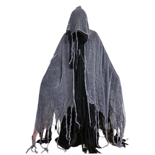 Whnbuij Ghost Cape - Halloween Vintage Cloak, Fantasy Larroud | Cosplay -Kostüm, Knights Celebration Costum, Dark Enchantment Trage perfekt für Halloween -Nächte und mittelalterliche Fair -Abenteuer von Whnbuij