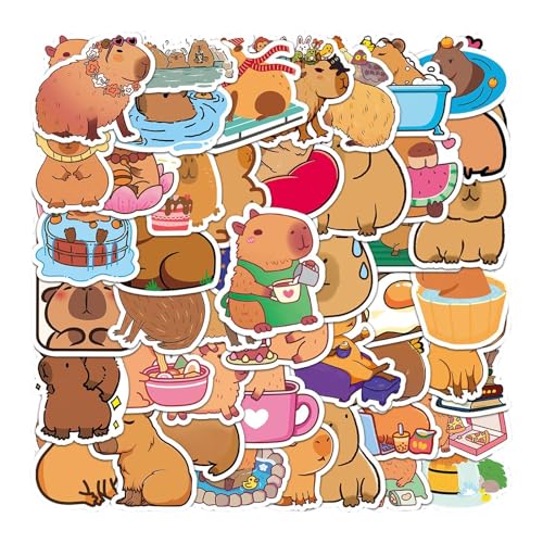 Whnbuij Kleine Mochi -Dichtungen - Capybara -Aufkleber, wasserdicht Langlebiger Klebstoff: Passen Sie Ihre Sachen an von Whnbuij