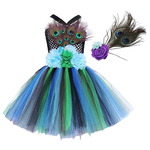 Whnbuij Kostüm - Tier Tutu Kostüm Prinzessin Kleid | Vogel Tiere Kostüme Mesh Tutu Kleid Halloween Kostüm Netzkleid mit Kopfbedeckung aus künstlichen Federn für Mädchen von von Whnbuij