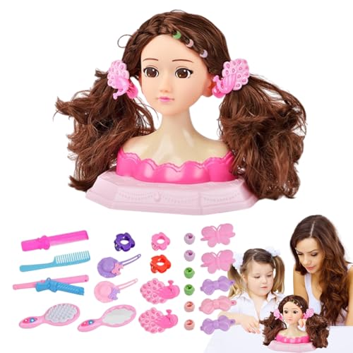 Whnbuij Makeup Doll Head Toys Cakeup and Hair Styling Doll Head Toys, Educational Fint Play Set for Children's Day - Gruckup Puppen Kit für Mädchen, Geburtstag, Thanksgiving, Weihnachten von Whnbuij