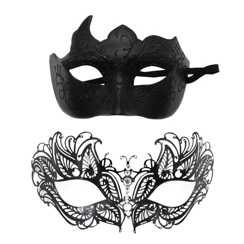 Whnbuij Maskerade -Masken -Paare Set - Elegantes Kostüm, Masque Cosplay Masken | Romantische venezianische Maskenpaar -Set, Dekorationsball -Event Mardi Gras Face, Masken für formelle F Whnbuij Maskerade -Masken -Paare Set - Elegantes Kostüm, Masque Cosplay Masken | Romantische venezianische Maskenpaar -Set, Dekorationsball -Event Mardi Gras Face, Masken für formelle F von Whnbuij