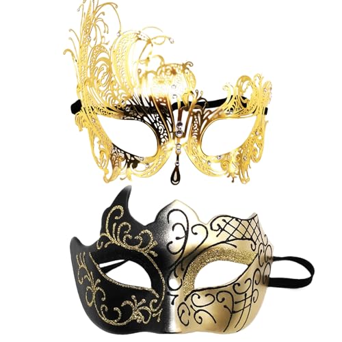 Whnbuij Maskerade -Masken -Paare Set - Elegantes Kostüm, Masque Cosplay Masken | Romantische venezianische Maskenpaar -Set, Dekorationsball -Event Mardi Gras Face, Masken für formelle F Whnbuij Maskerade -Masken -Paare Set - Elegantes Kostüm, Masque Cosplay Masken | Romantische venezianische Maskenpaar -Set, Dekorationsball -Event Mardi Gras Face, Masken für formelle F von Whnbuij