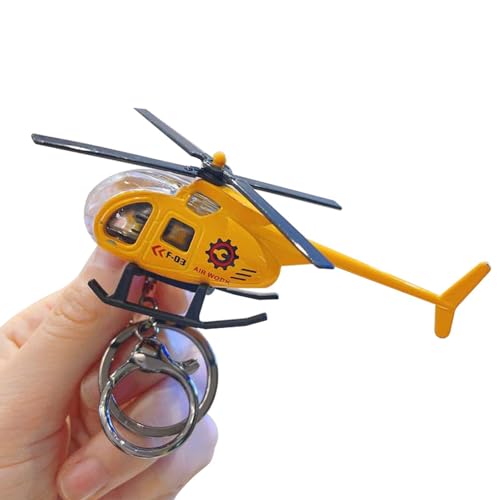 Whnbuij Metall-Hubschrauber-Schlüsselanhänger, Helikopter-Schlüsselanhänger, Anti-Verlust, cooler Schlüsselanhänger – Metall-Zink-Legierung, Taschenanhänger für Autoschlüssel, Tasche, Rucksack von Whnbuij