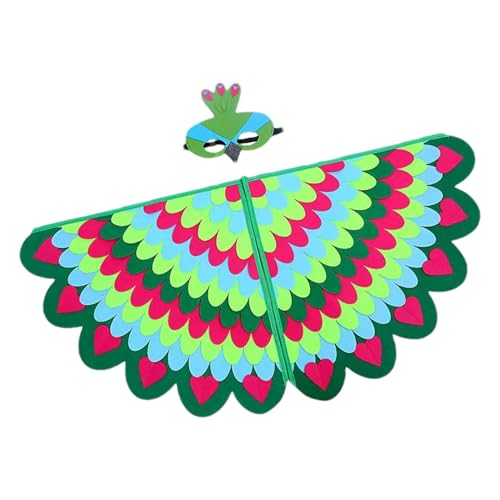 Whnbuij Pfau Tierflügel & Maske - Vogelflügel verkleiden, Bunte -Cosplay-Flügel, Faltbare Farbverlaufs-Kostümflügel, winddichte Kostümflügel für Partys Faltbare Vogelflügel Whnbuij Pfau Tierflügel & Maske - Vogelflügel verkleiden, Bunte -Cosplay-Flügel, Faltbare Farbverlaufs-Kostümflügel, winddichte Kostümflügel für Partys Faltbare Vogelflügel von Whnbuij
