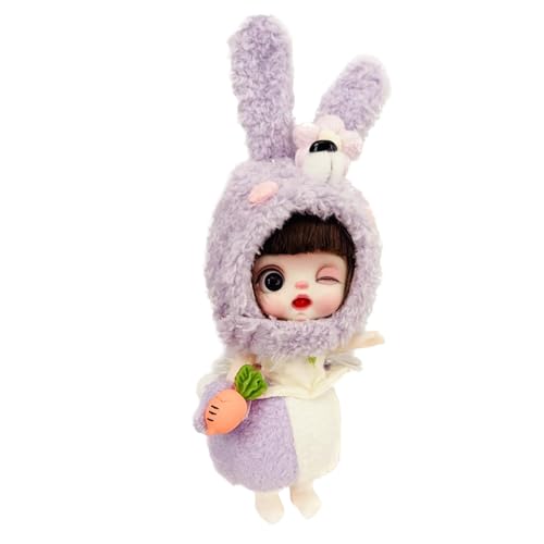 Whnbuij Plüschpuppe, fantasievolle bewegliche Puppe mit großen Augen und abnehmbarem Pyjama | Fantasievolle Spielpuppe mit Kleidung für Auto, Kinderzimmer von Whnbuij