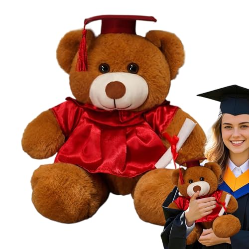 Whnbuij Urkunde zum Abschied des Teddybären – Teddybär, Talarbär | Gedenkstätte für Absolventen, weiches und weiches Kissen für Freunde, Geschenk für die Feier der Schule, Dekoration von Whnbuij