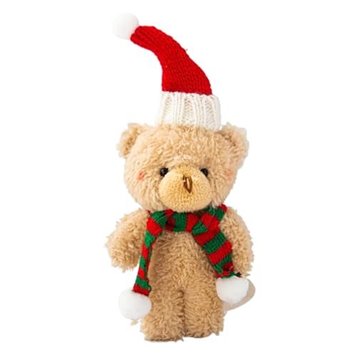 Whnbuij Weihnachtsbär – Weihnachts-Plüschbär, Cartoon-Teddybär-Dekorationen | Weiße Bärendekoration aus weichem Plüsch, 6,3 Zoll (16,3 cm), Kuchendekoration von Whnbuij
