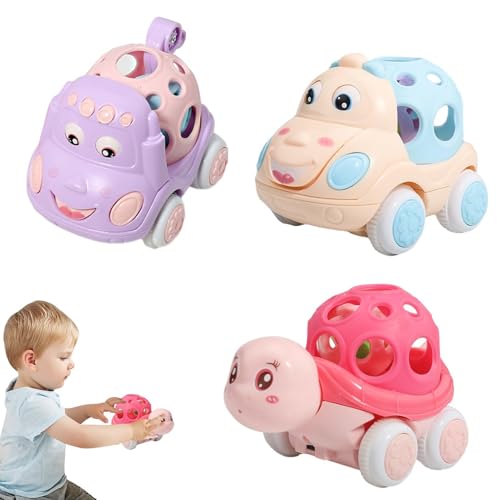 Ziehen Sie zurück, das Kupplungsauto - Interaktives einziehbares Auto mit Glocke, Reibungsangetriebenes Spielzeug mit beweglichen Teilen, Reiseaktivitäten für Kinder für den Urlaub von Whnbuij