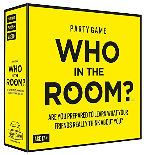 Who in the room? 21033" Are Prepared to Learn What Your Friends Really Think About You Kartenspiel, gelb von Who in the room?