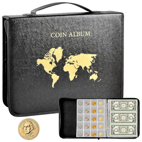Münzbücher für Sammler, Münzsammelalbum, Münzsammelbuch für Neujahrsgeschenke – tragbar und transparent für Briefmarken, Sammelkarten und Währung Münzbücher für Sammler, Münzsammelalbum, Münzsammelbuch für Neujahrsgeschenke – tragbar und transparent für Briefmarken, Sammelkarten und Währung von Whrcy