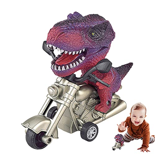 Whrcy Auto zurückziehen - Dinosaurier Reiten Motorrad Spielzeugautos | Tyrannosaurus Rex oder Triceratops Reibungsbetriebenes Motorradspiel Geschenke für Kinder Modell lustig von Whrcy