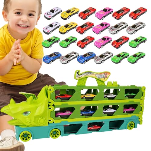 Whrcy Carrier-Transport-LKWs,Sicheres LKW-Spielzeug für Kleinkinder | Robuster Dinosaurier-Truck mit weichen Kanten, Dinosaurier-Spielzeug für Weihnachten, Geburtstag von Whrcy