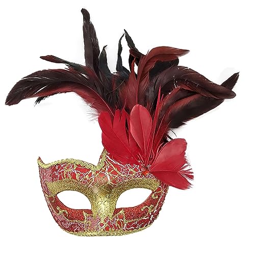 Whrcy Feder Maskerade Gesichtsbedeckung Halloween Gesichtsbedeckung | Karneval Halloween Maskerade Gesichtsbedeckung für Cosplay von Whrcy