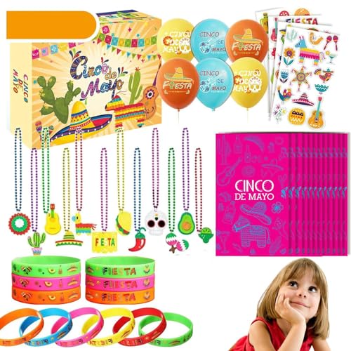 Whrcy Mexikanisches Partyzubehör, lustige Party-Karnevalsgeschenke | Partyzubehör für den 5. Mai - Mexikanische Fiesta-Gummiarmbänder, Karnevals-Partyzubehör, mexikanische von Whrcy