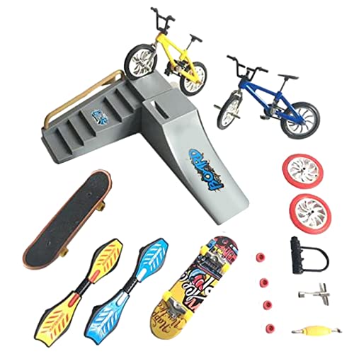 Whrcy -Finger-Skateboard-Set,Finger Skateboard Deck Rampenset | Sportspielzeug Kind Reparatur Tech Tool DIY Kit, Kinder Kinder Finger Skater von Whrcy