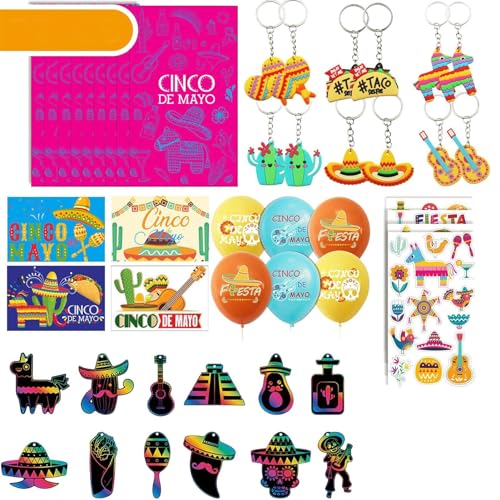 Whrcy Party-Karnevals-Spaßgeschenke, mexikanische Fiesta-Partygeschenke | Partyzubehör für den 5. Mai | Mexikanische Fiesta-Gummiarmbänder, Karnevals-Partyzubehör, mexikanische von Whrcy