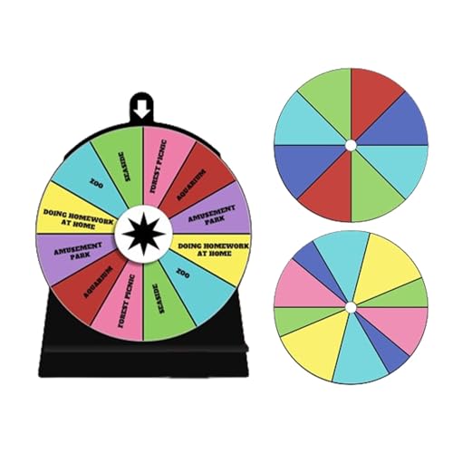 Whrcy Preisrad, Drehrad für Preise mit Ständer, 3 Stück trocken abwischbares Spinnrad für Fortune, Einfache Montage, bearbeitbares Spin-The-Wheel-Spiel aus Acryl mit 12 Steckplätzen von Whrcy
