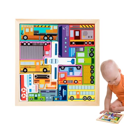 Whrcy Puzzle-Spielzeug für die frühe Entwicklung, Spielzeug zum Thema Tiere und Transport | Bauklötze, um Aufmerksamkeit zu erregen von Whrcy