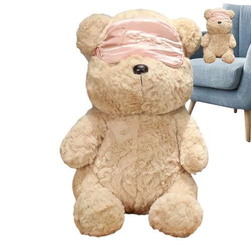 Whrcy Teddybär, niedlicher Teddybär | Geschenk für weiches Kissen | Geschenk für Spielzeug mit weichem Kissen, bequem, niedliche Bärenmaske, 13,78 Zoll für die Inneneinrichtung, von Whrcy