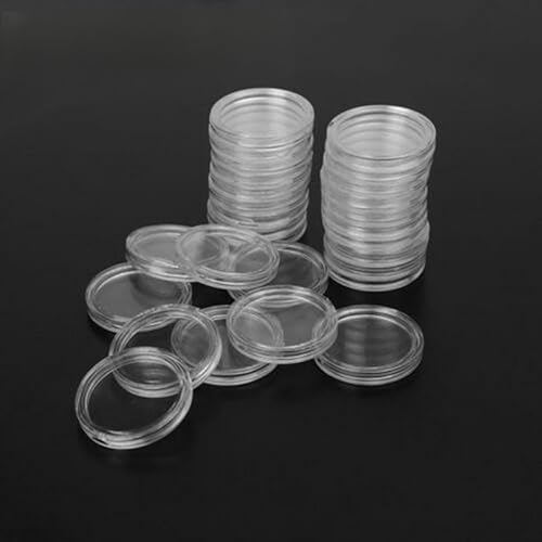Transparente Kunststoffkapseln, 24 mm, sichere und praktische Aufbewahrung für Ihre Münzen, 100 Stück Transparente Kunststoffkapseln, 24 mm, sichere und praktische Aufbewahrung für Ihre Münzen, 100 Stück von Whychstore
