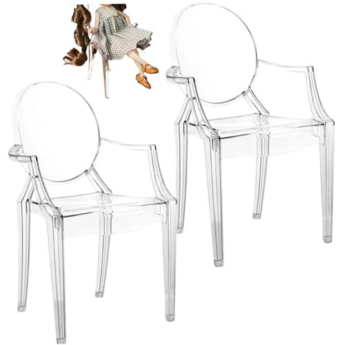 1/6 Skala Möbel, 2pcs 1: 6 Skala Puppenmöbel, Plastik klar Mini -Puppenhaus -Stuhl Miniatur Sessel Modernes Puppenhauszubehör von Whyzsjnclg
