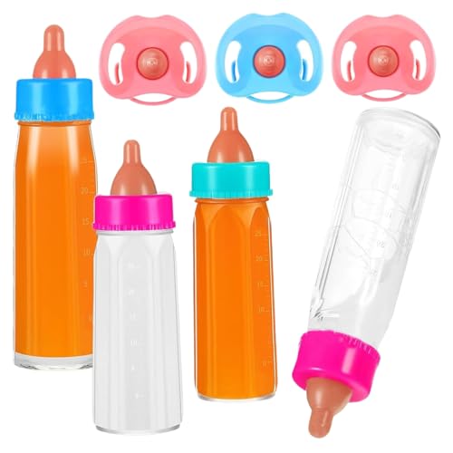 Schnullerspielzeug, 7 PCs/Set Babypuppenflaschen, 4 PCs Spielzeugbabyflaschen für Puppen mit verschwundenem Milch oder Saft für Kindergeschenk Schnullerspielzeug, 7 PCs/Set Babypuppenflaschen, 4 PCs Spielzeugbabyflaschen für Puppen mit verschwundenem Milch oder Saft für Kindergeschenk von Whyzsjnclg