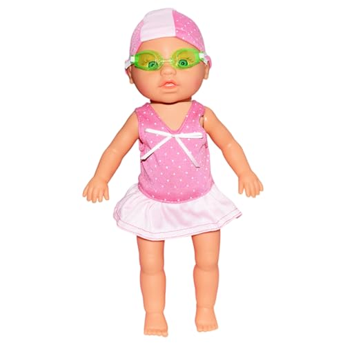 Schwimmbabypuppe, Schwimmen Babypuppe mit beweglicher Gelenk niedlich realistischer wasserdicht mit abnehmbarer Anzug Batterieantrieb interaktiver Wasserspielzeug für Poolbadewanne, keine Batterie von Whyzsjnclg