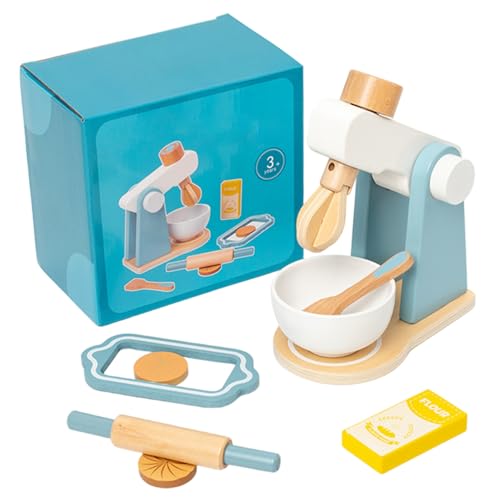 Spielen Sie Küchenset, Holzmixerspielzeug für Kinder, natürliches Holzspielküchenset mit Accessoires, tun Sie Bake Cookies Playset für Kleinkindmädchen und Jungen von Whyzsjnclg