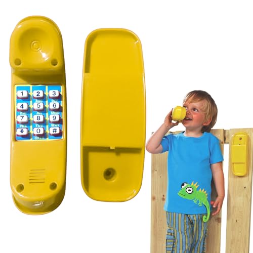 Spielzeugtelefon, Kindertelefon, 8, 5 -Zoll -Simulationsspielzeug mit Basis- und digitalen Tasten, Safe Smooth und für interaktives Lernalter 3+, Gelb, Gelb von Whyzsjnclg