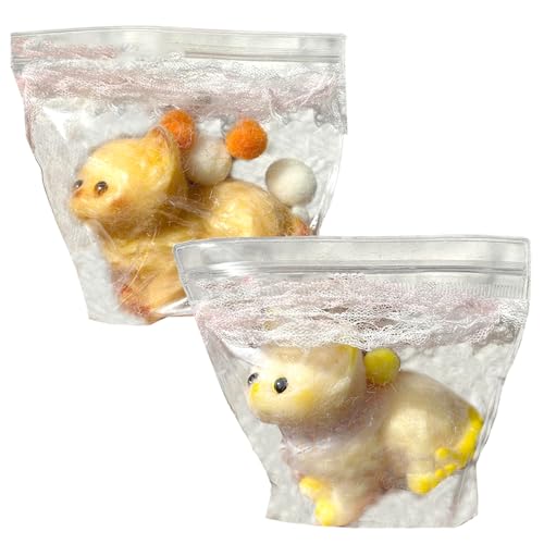 Whyzsjnclg Squeeze Toy 2PCs Sit Cat Dekompression Spielzeug entzückender Gummi -Zappelspielzeug tragbare Angst und Stress für Erwachsene, Kinder, Style 2 von Whyzsjnclg