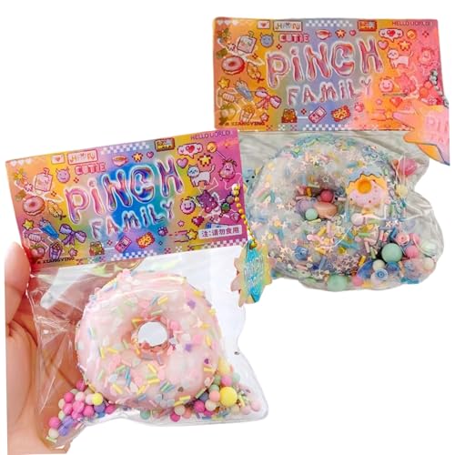 Whyzsjnclg Squeeze Toy 2pcs süße Donut-förmige Dekompressionsspielzeug lebendiges Stressspielzeug mit Zubehör für Kinder Mädchen Frauen Frauen von Whyzsjnclg