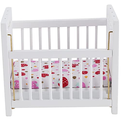 Whyzsjnclg 1:12 Dollhouse Babybett, Miniaturpuppenhausbett, Mini -Puppenbettmöbel für Kleinkinder Kinder Hausdekoration von Whyzsjnclg