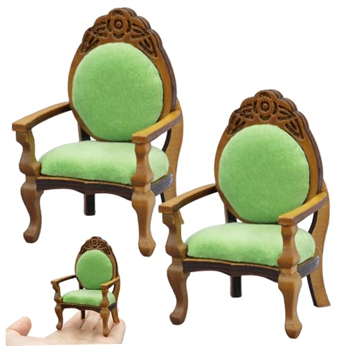 Whyzsjnclg Dollhouse Möbel, 2pcs Dollhouse Chair 1:12 Skala Sessel Vintage Realistischer Puppenstuhl für die Einstellung Whyzsjnclg Dollhouse Möbel, 2pcs Dollhouse Chair 1:12 Skala Sessel Vintage Realistischer Puppenstuhl für die Einstellung von Whyzsjnclg
