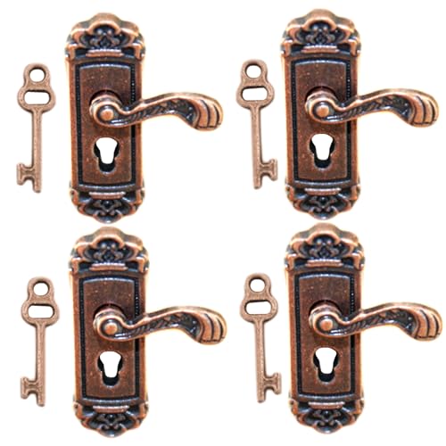Whyzsjnclg Dollhouse Möbelset, 4 Set 1/12 Maßstabszubehör mit Türschlössern und Schlüssel Retro Dollhouse -Möbel für die Dekoration Whyzsjnclg Dollhouse Möbelset, 4 Set 1/12 Maßstabszubehör mit Türschlössern und Schlüssel Retro Dollhouse -Möbel für die Dekoration von Whyzsjnclg