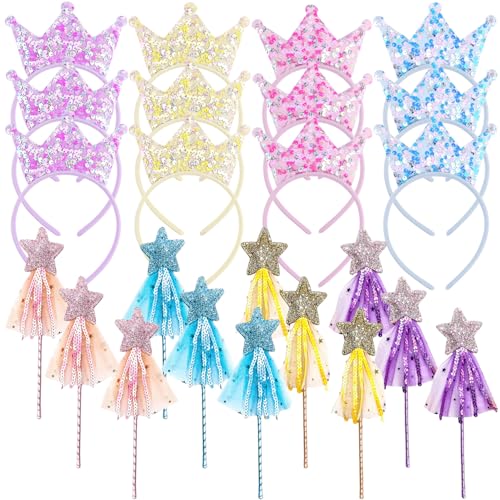 Whyzsjnclg Feenstab, 24PCS Fairy Birthday Party Dekorationen, 12 glänzender Sternstab mit Band, 12 elastische funkelnde funkelnde für kleine Mädchen Whyzsjnclg Feenstab, 24PCS Fairy Birthday Party Dekorationen, 12 glänzender Sternstab mit Band, 12 elastische funkelnde funkelnde für kleine Mädchen von Whyzsjnclg