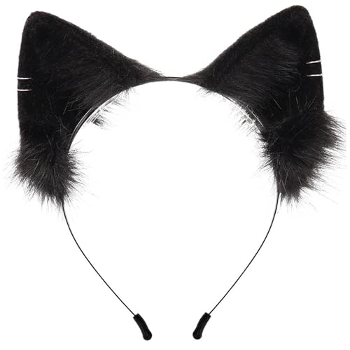 Whyzsjnclg Fuchsohren, Wolf Ohren, niedliche Simulationskatze, weiches Plüschkatze -Stirnband, Persönlichkeit Plüschtier für Cosplay -Party, Schwarz Whyzsjnclg Fuchsohren, Wolf Ohren, niedliche Simulationskatze, weiches Plüschkatze -Stirnband, Persönlichkeit Plüschtier für Cosplay -Party, Schwarz von Whyzsjnclg