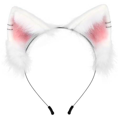 Whyzsjnclg Fuchsohren, Wolf Ohren, niedliche Simulationskatze, weiches Plüschkatze -Stirnband, Persönlichkeit Plüschtier für Cosplay -Party, Weiß Whyzsjnclg Fuchsohren, Wolf Ohren, niedliche Simulationskatze, weiches Plüschkatze -Stirnband, Persönlichkeit Plüschtier für Cosplay -Party, Weiß von Whyzsjnclg
