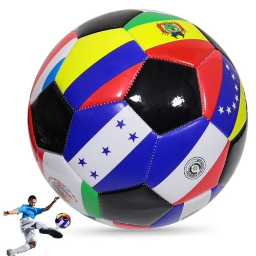 Whyzsjnclg Fußballkugel, Fußballgröße 5 farbenfrohe Nationalflagge weich Whyzsjnclg Fußballkugel, Fußballgröße 5 farbenfrohe Nationalflagge weich von Whyzsjnclg