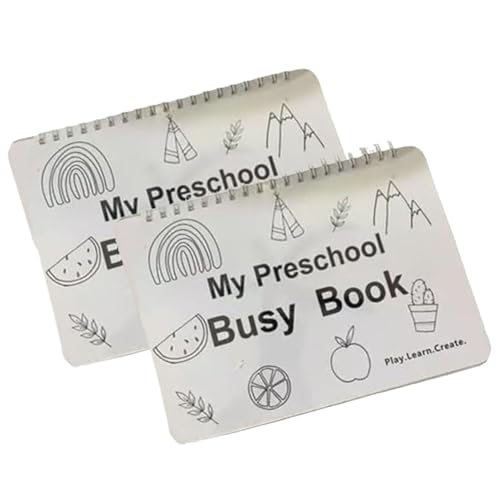 Whyzsjnclg Geschäftiges Buch, Kleinkinder geschäftige Buch 2 Set 12 Theme Developmental Spule Bindung mit Accessoires für Kindergartenlernen, Homeschool, kein Stift von Whyzsjnclg