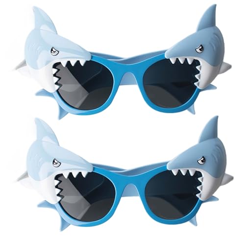 Whyzsjnclg Haifischgläser, 2pcs lustige Sonnenbrille, süße 3D -Haifischgläser, Plastikparty -Sonnenbrille für Erwachsene für Kinder von Whyzsjnclg