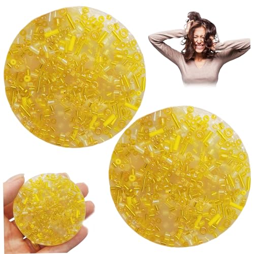 Whyzsjnclg Hautpflückende Zappelspielzeug, pickelige Pad 2PCS 3.35in Runde Hautpflückung Zappelspielzeug Stressabbaupolster für Erwachsene, Kinder, Gelb von Whyzsjnclg