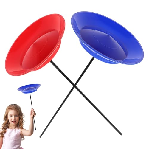 Whyzsjnclg Jonglierstöcke, 2 Set -Spinnplatten mit Stöcken Fun Plastic Rotatatating Teller Jonglieren für Unterhaltung Bildungsspielzeug und Zirkusfähigkeiten, zufällige Farbe von Whyzsjnclg