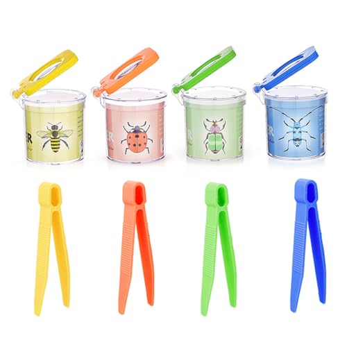 Whyzsjnclg Kids Bug Catching Kit, 4 PCs Bug Catcher für Kinder Lupe Catching Kit mit Pinzetten Mehrfarbig für Kinderwissenschaft Naturforschungen von Whyzsjnclg