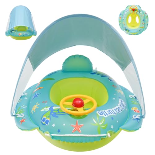 Whyzsjnclg Kleinkindschwimmer, Babypool Float mit Baldachin, aufblasbarem PVC-Kleinkindpool mit Lenkrad für Mädchen Jungen 1-4 Jahre alt Whyzsjnclg Kleinkindschwimmer, Babypool Float mit Baldachin, aufblasbarem PVC-Kleinkindpool mit Lenkrad für Mädchen Jungen 1-4 Jahre alt von Whyzsjnclg