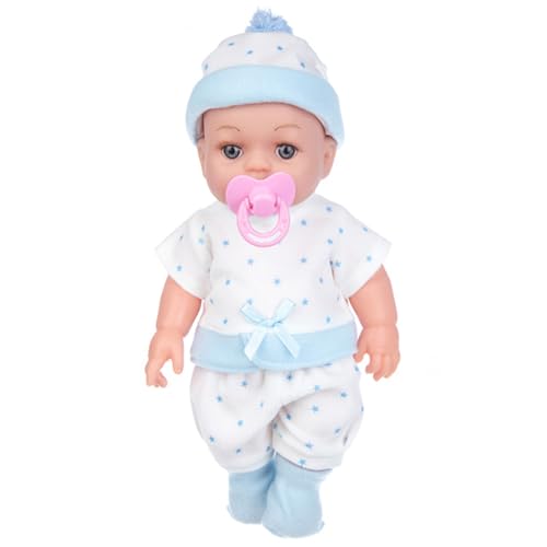 Whyzsjnclg Mini-Babypuppen, 12 niedliche Mini-Puppen mit einem Schnuller, offene Augen realistische Neugeborenen-Babypuppen, weicher Gummi für Kinder, Blau Whyzsjnclg Mini-Babypuppen, 12 niedliche Mini-Puppen mit einem Schnuller, offene Augen realistische Neugeborenen-Babypuppen, weicher Gummi für Kinder, Blau von Whyzsjnclg